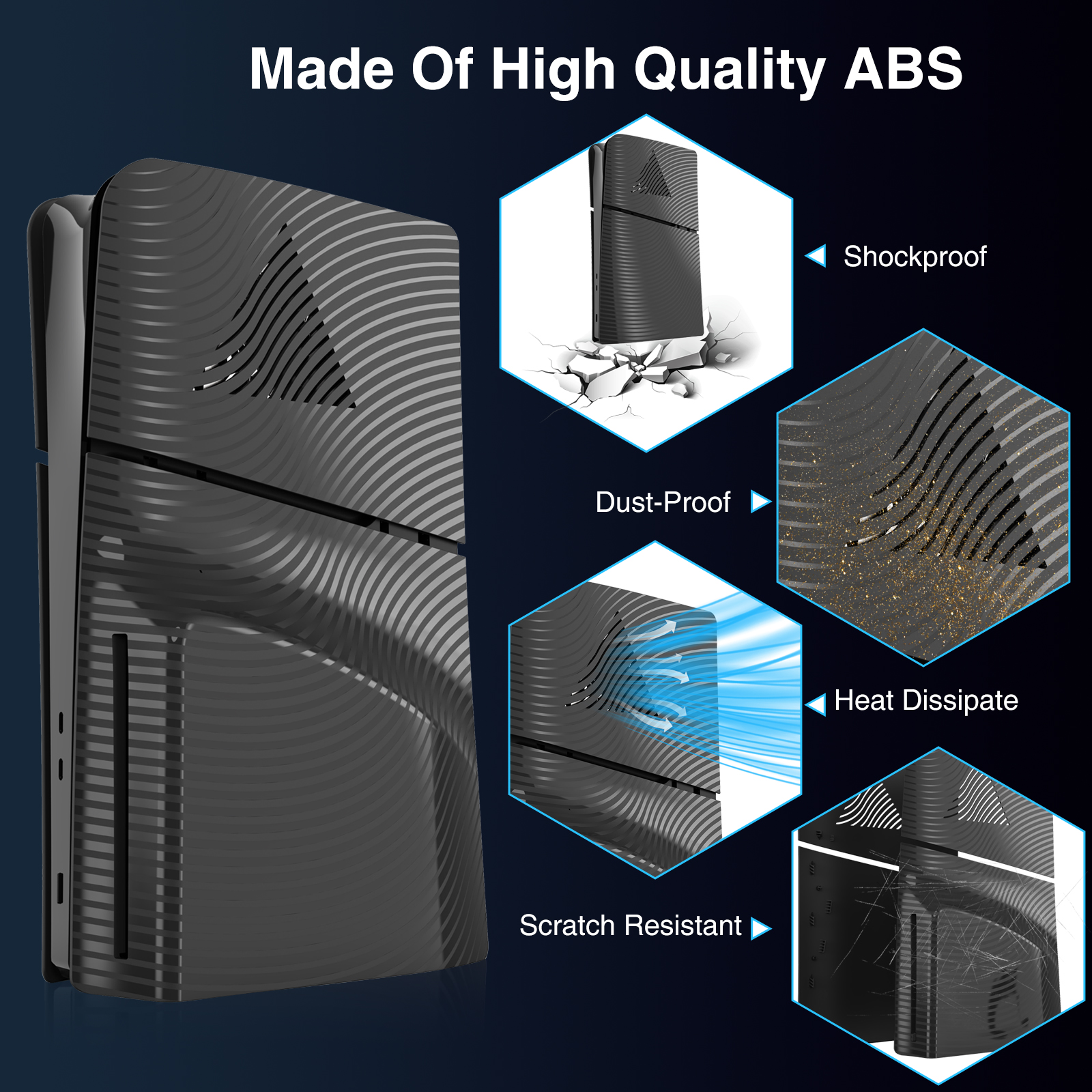 PS5 Slim Console Cover Plates Accessories Cooling Vents Panels for Playstation 5 Slim Disc Digital